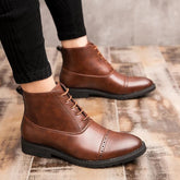 Retro Casual Fashion Business Leather Boots For Men